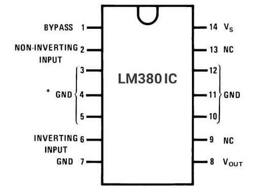 LM380 IC Pin Configuration