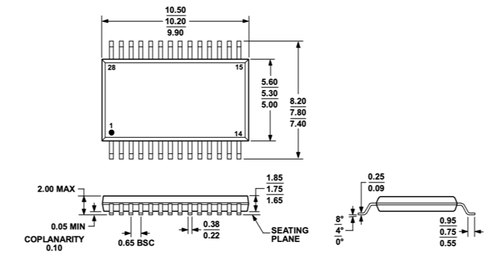 Outline Dimensions of ADM560JRS