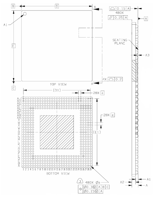 MPC8260AZUPIBB Packaging Dimensions
